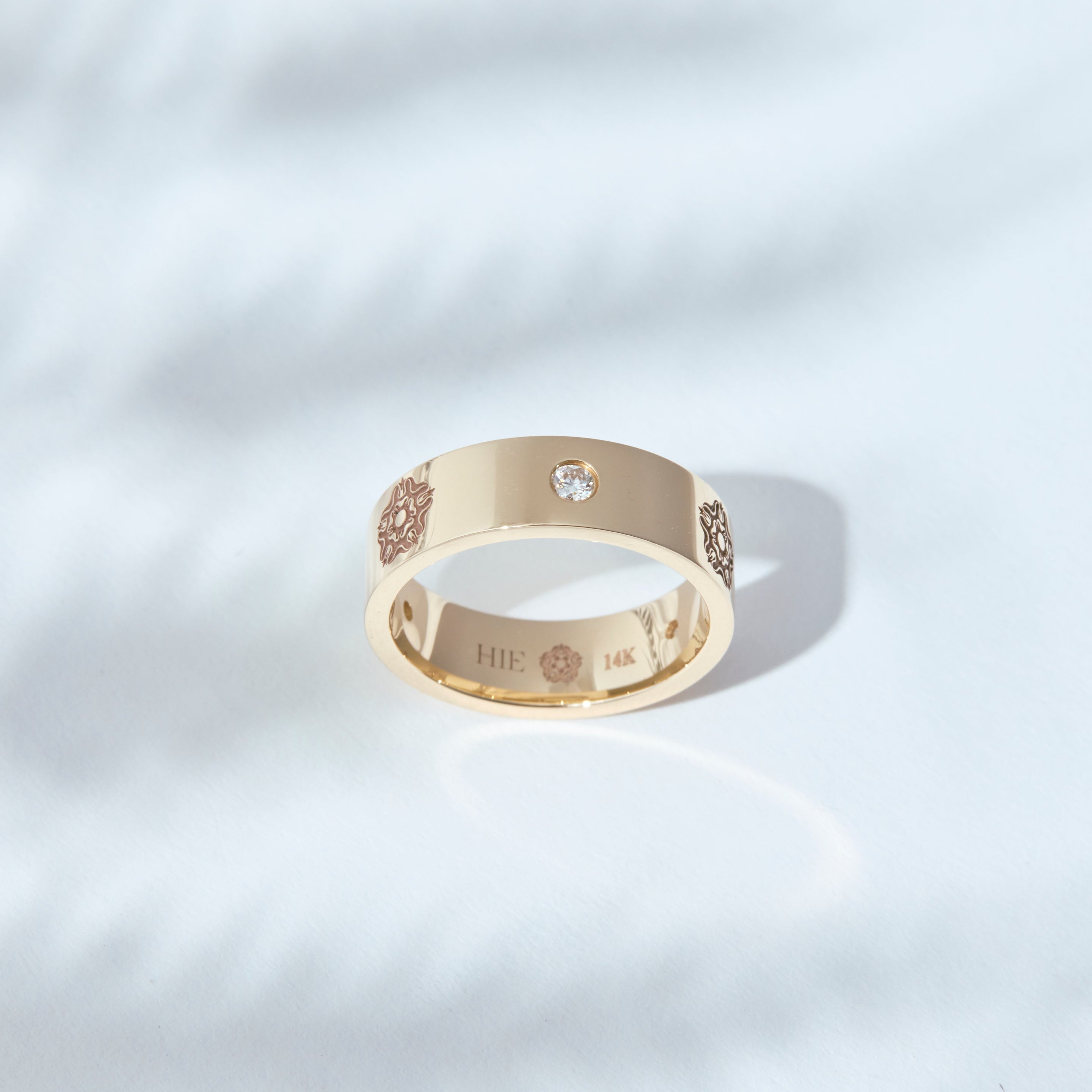HIE Signature Ring with Diamonds