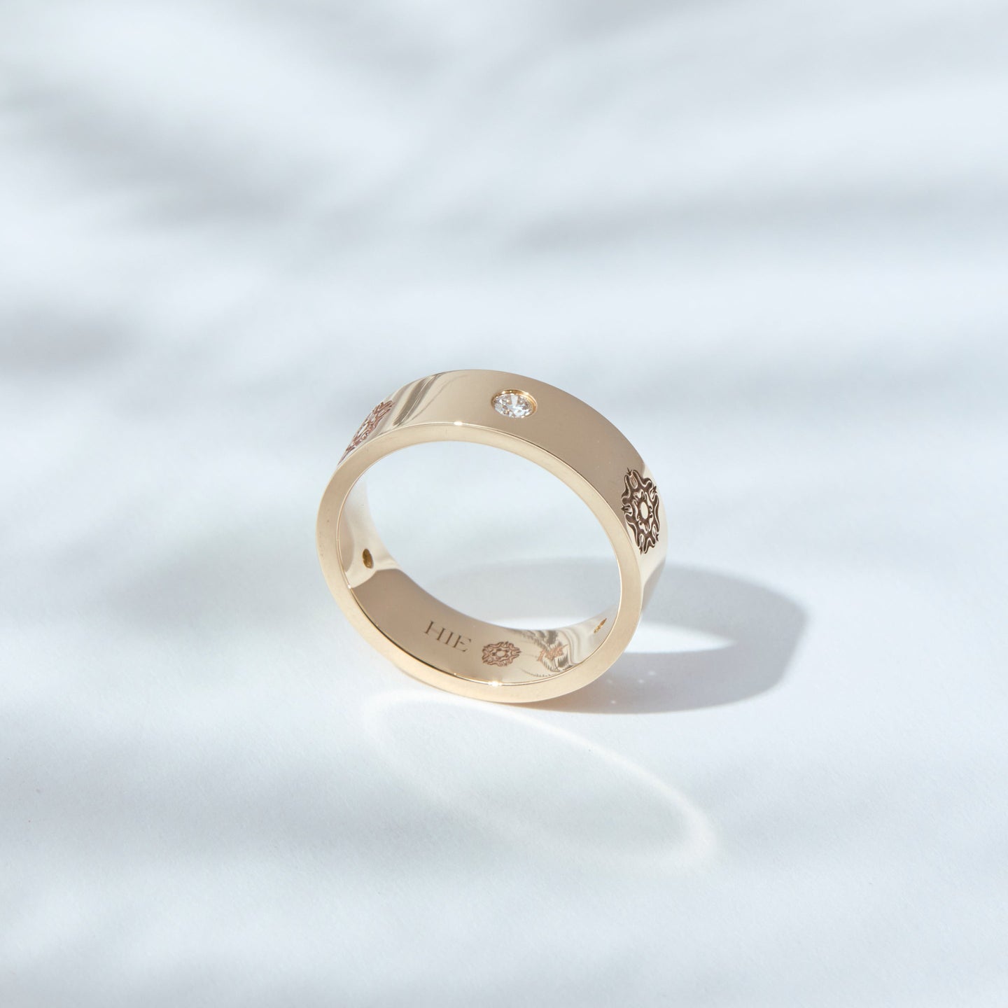 HIE Signature Ring with Diamonds