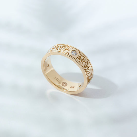 Uluhe Ring with Diamonds