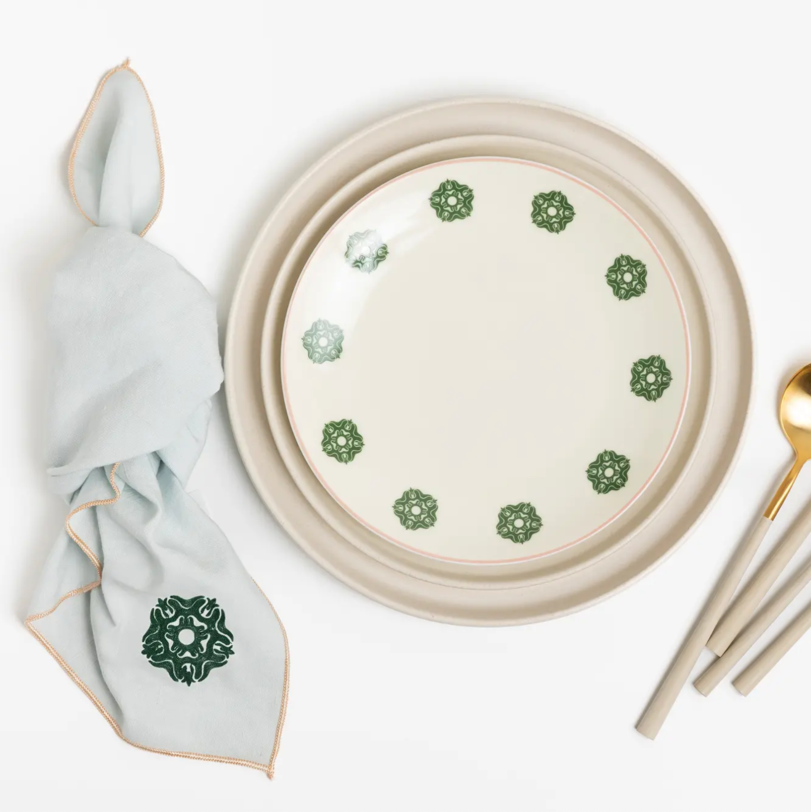 HIE x Revelry Napkin, Salad Plate and Utensils