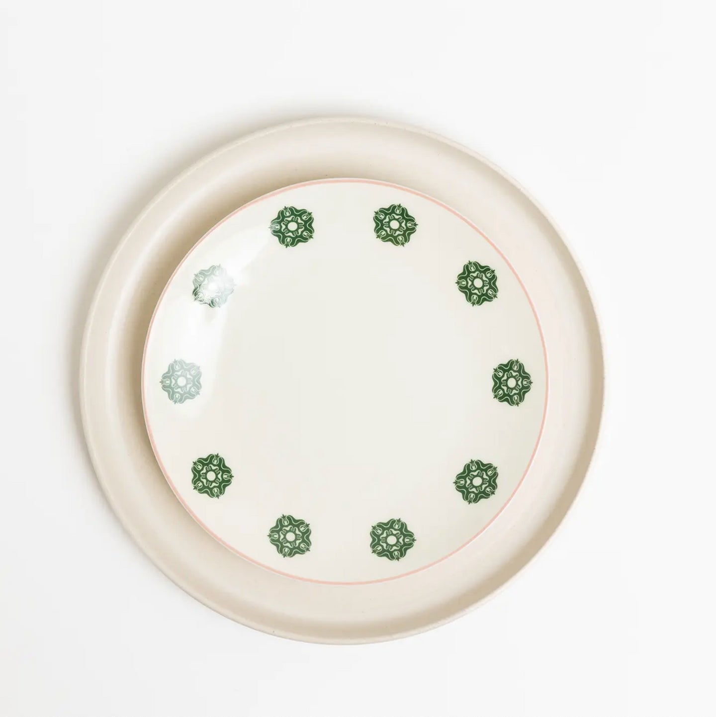 HIE x Revelry Salad Plate shown over dinner plate