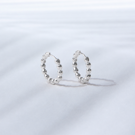 Lei Pikake Hoop Earrings - Medium